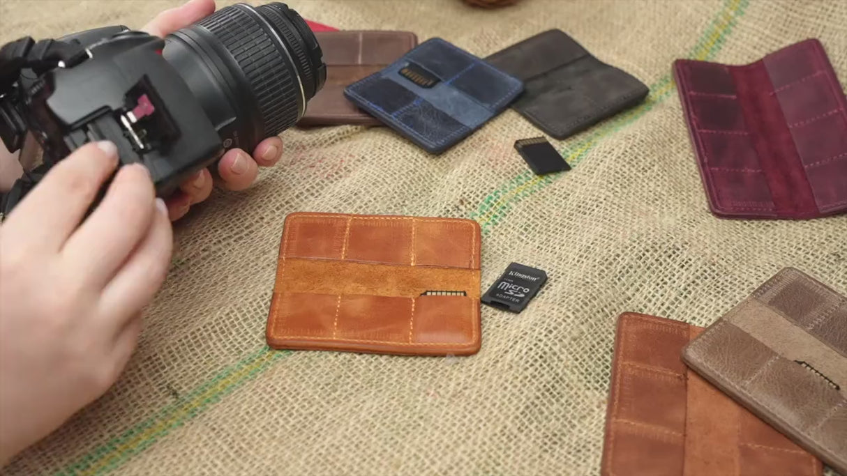 Leather SD Card Holder | Photographer Gift | Camera Organizer