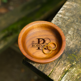 Personalized Wedding Ring Plate: Custom Engraved Wooden Dish for Ceremony or Engagement