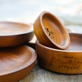 Personalized Wooden Dinner Plate Set: 100% Natural Serving Dish, Rustic Kitchen Trays