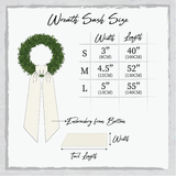 Personalized Satin Christmas Wreath Sash: Embroidered Front Door Holiday Decor